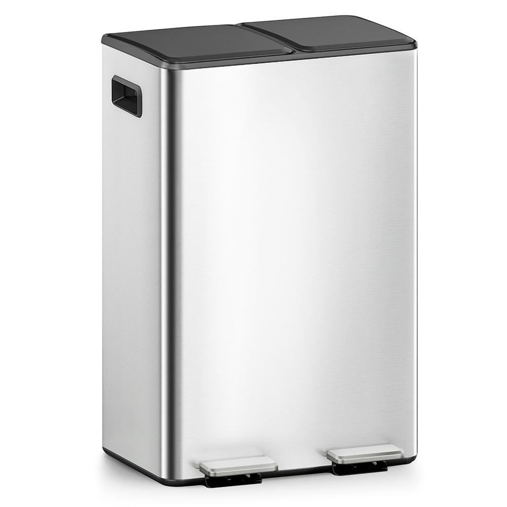 I Series 60L Stainless Steel Garbage Recycling Bin with PP Lids